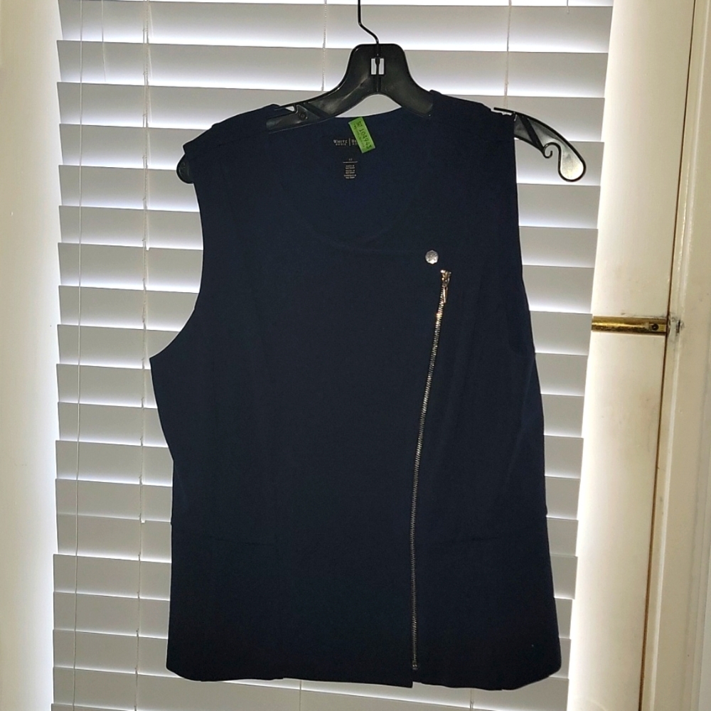 White House Black Market Navy Blue Size 12 Vest
